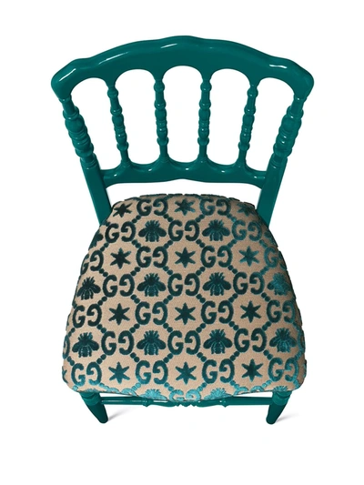 Shop Gucci Francesina Padded Chair In Blue