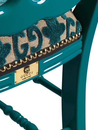 Shop Gucci Francesina Padded Chair In Blue