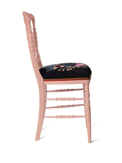 Shop Gucci Francesina Wolf-print Chair In Pink