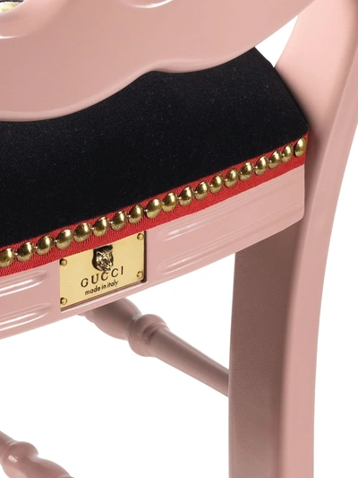 Shop Gucci Francesina Wolf-print Chair In Pink