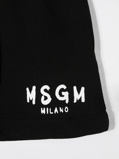 Shop Msgm Logo-print Drawstring Skirt In Black