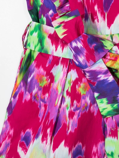 Shop Msgm Abstract Print Belted Playsuit In Pink