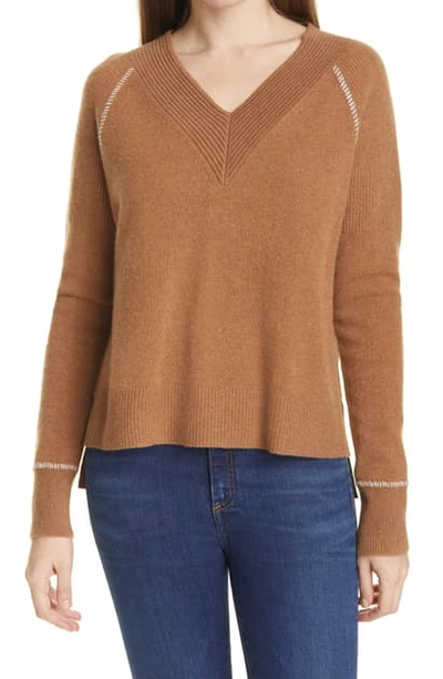 Shop Veronica Beard Preta V-neck Cashmere Sweater In Lilac