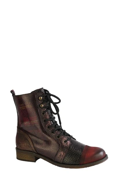 Shop Unity In Diversity Liberty Combat Boot In Bordeaux Combo Leather