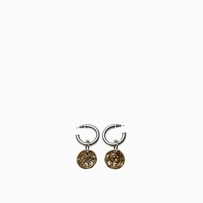 Shop Acne Studios Coin Earring C5019 In Silver/gold