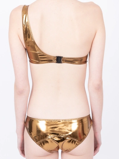 Shop Lisa Marie Fernandez Arden Metallic Bikini Set Gold