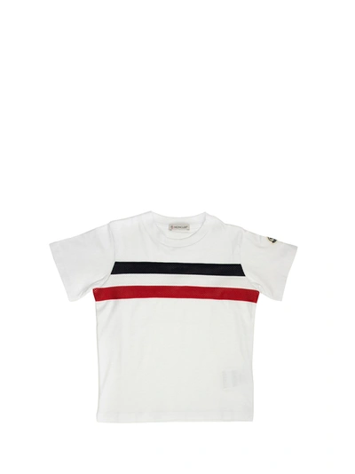 Shop Moncler T-shirt With Tricolor Print White