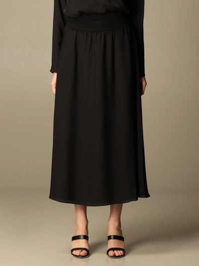 Shop Theory Basic Silk Skirt In Black