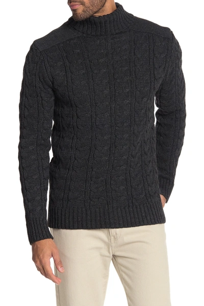 Shop X-ray Xray Cable Knit Turtleneck Sweater In Charcoal