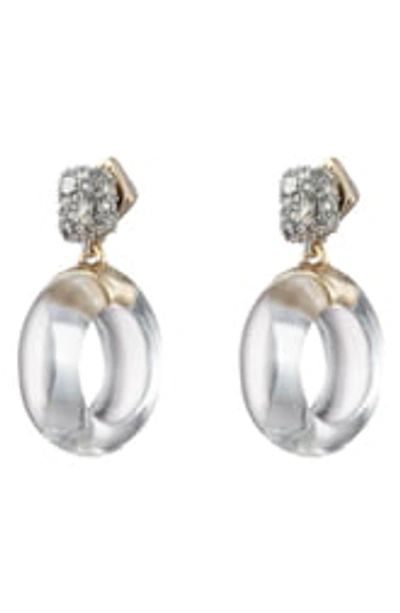 Shop Alexis Bittar Domed Drop Circle Earrings In Clear