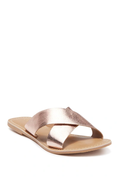 Shop Coconuts By Matisse Pebble Slide Sandal In Rose Leather