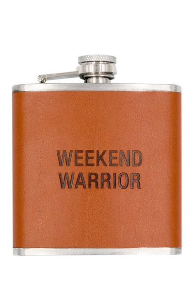 Shop About Face Designs Weekend Warrior Wrapped Flask In Brown