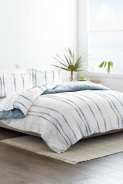 Shop Ienjoy Home Premium Ultra Soft Urban Vibe Pattern 3-piece Reversible Duvet Cover Set In Navy