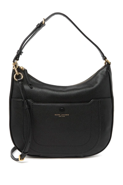 Shop Marc Jacobs Empire City Leather Hobo Crossbody Bag In Black