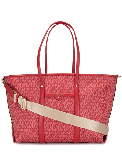 Shop Michael Michael Kors Large Beck Tote Bag In Red