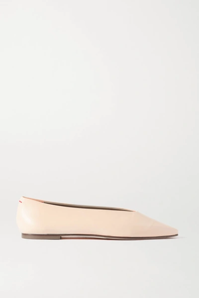 Shop Aeyde Betty Leather Flats In Cream