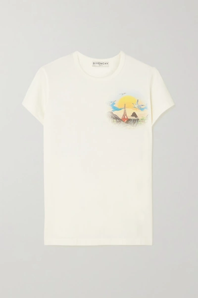Shop Givenchy Island Printed Cotton-jersey T-shirt In White