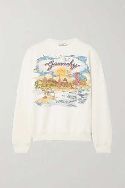 Shop Givenchy Printed Cotton-jersey Sweatshirt In White