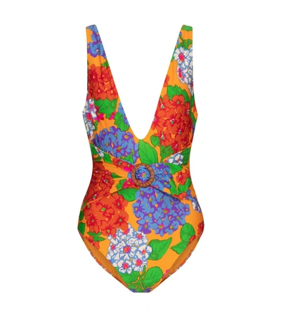 Shop Zimmermann Riders Floral Swimsuit In Multicoloured