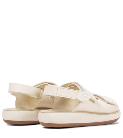 Shop Ancient Greek Sandals Olympia Comfort Suede Sandals In White