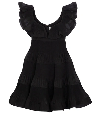 Shop Zimmermann The Lovestruck Pleated Minidress In Black
