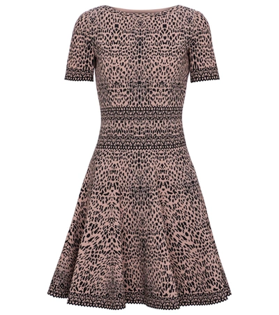 Shop Alaïa Stretch-jacquard Minidress In Beige