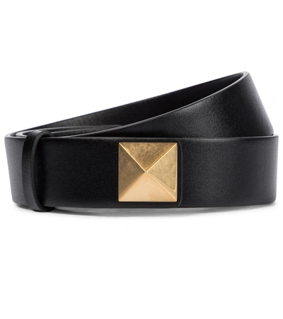 Shop Valentino Roman Stud Leather Belt In Black