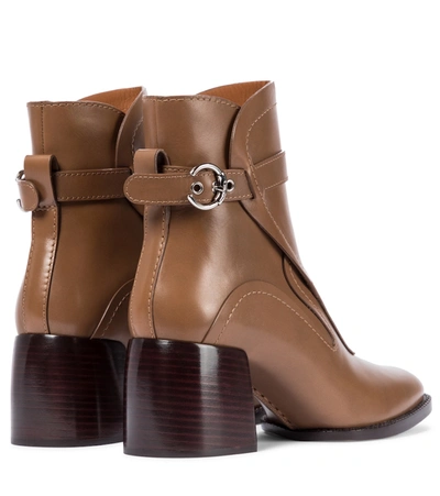Shop Chloé Gaile Leather Ankle Boots In Brown