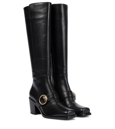 Shop Gianvito Rossi Wayne 60 Leather Knee-high Boots In Black