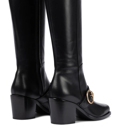 Shop Gianvito Rossi Wayne 60 Leather Knee-high Boots In Black