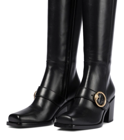 Shop Gianvito Rossi Wayne 60 Leather Knee-high Boots In Black