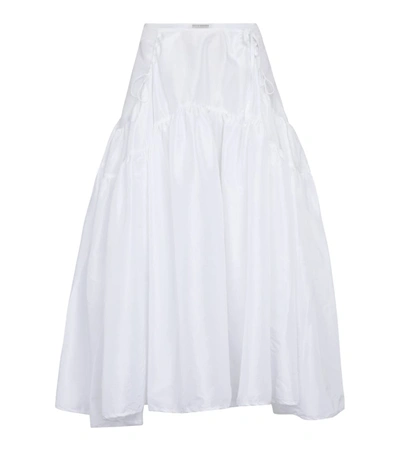Shop Cecilie Bahnsen Tiered Faille Midi Skirt In White