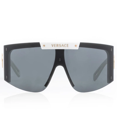 Shop Versace Medusa Icon Flat-brow Sunglasses In White
