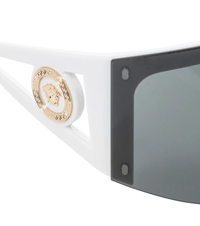 Shop Versace Medusa Icon Flat-brow Sunglasses In White