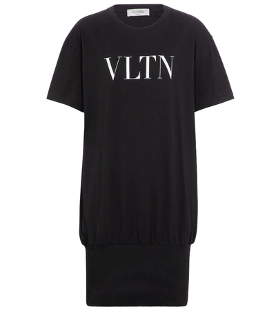 Shop Valentino Vltn Stretch-cotton Jersey T-shirt In Black