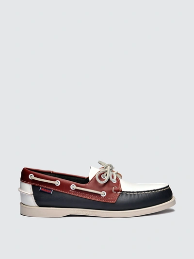 Shop Sebago Spinnaker Boat Shoe In Nvy/red.wht