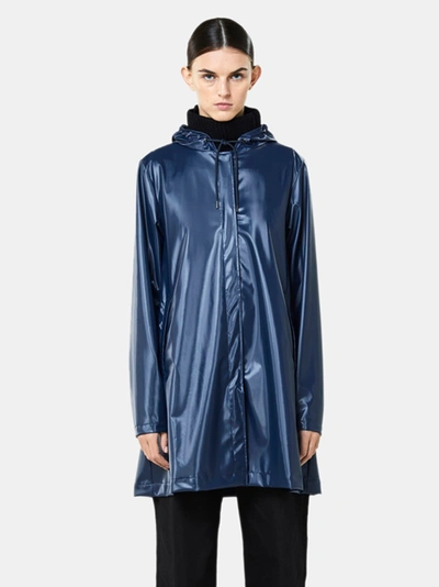 Shop Rains A-line Jacket In Shiny Blue