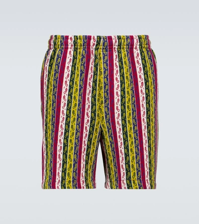 Shop Bode Primary Striped Merino Shorts In Multicoloured