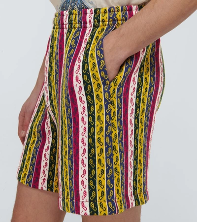 Shop Bode Primary Striped Merino Shorts In Multicoloured