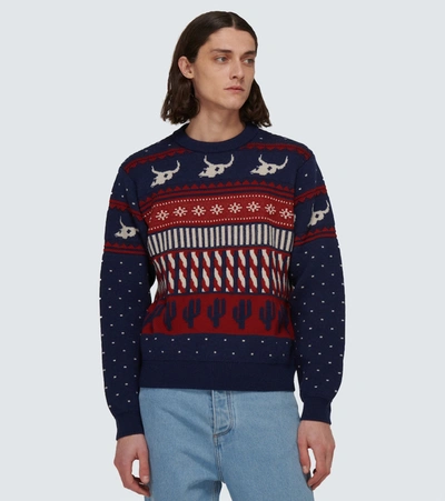 Shop Alanui West Xmas Eve Sweater In Blue