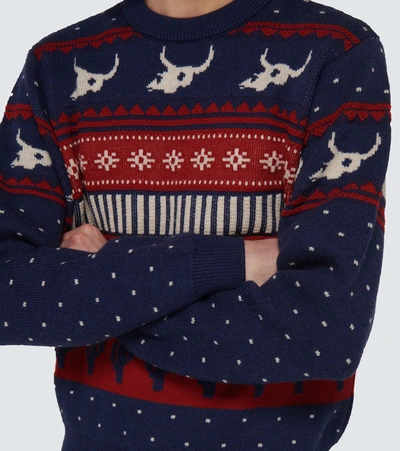 Shop Alanui West Xmas Eve Sweater In Blue