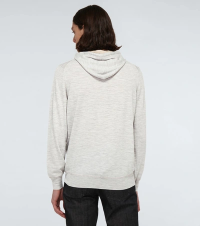 Shop Brunello Cucinelli Zipped Hooded Sweater In Grey