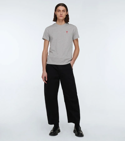 Shop Ami Alexandre Mattiussi Ami De Coeur Cotton T-shirt In Grey