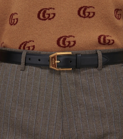 Shop Gucci Leather Belt In Nero
