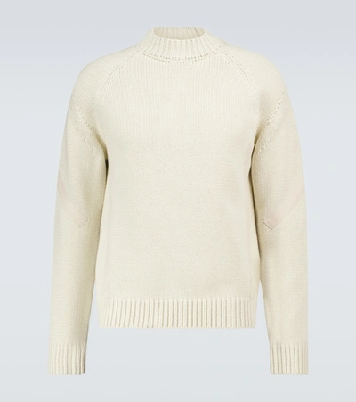 Shop Jacquemus Le Pull Grain Crewneck Sweater In White