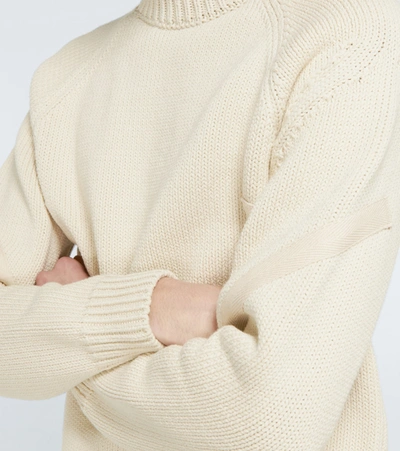 Shop Jacquemus Le Pull Grain Crewneck Sweater In White