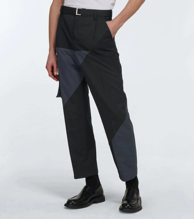 Shop Sacai Hank Willis Thomas Solid Mix Pants In Black