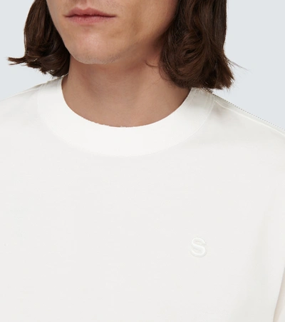 Shop Sacai Cotton Jersey Sweatshirt In White