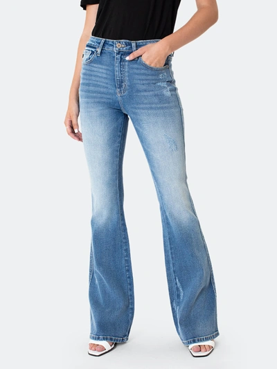 Shop Kancan Ashley High Rise Flare Jeans In Medium