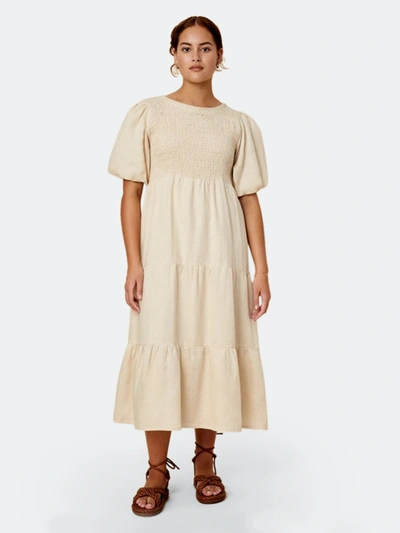 Shop Faithfull The Brand Alberte Linen Midi Dress In Plain Sand
